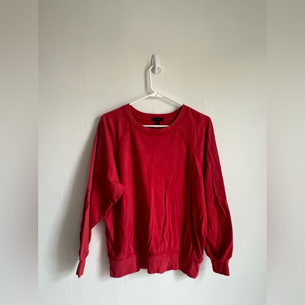 XS J. Crew magic rinse vintage sweatshirt crewneck pullover red women’s